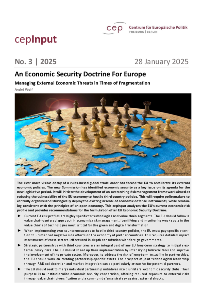 An Economic Security Doctrine For Europe