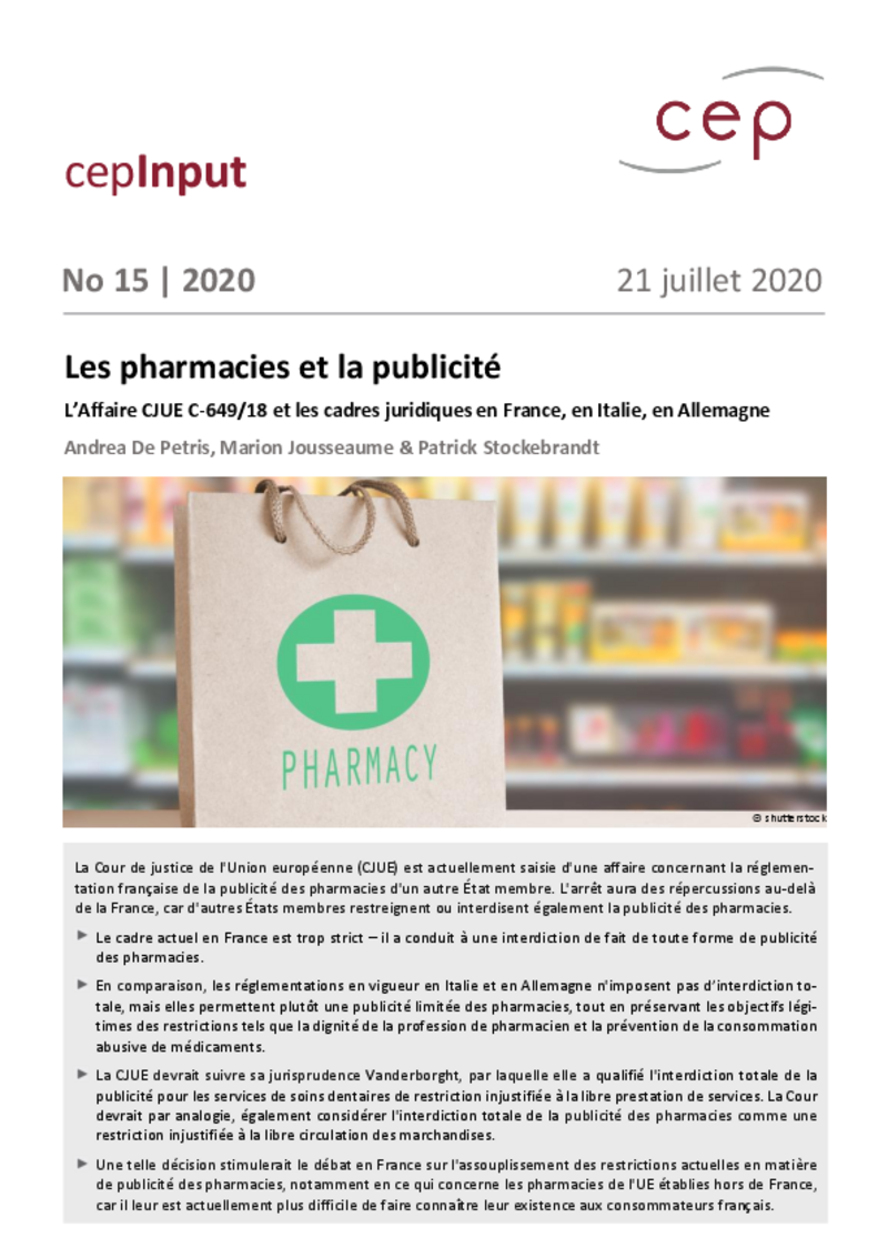 Les pharmacies et la publicité