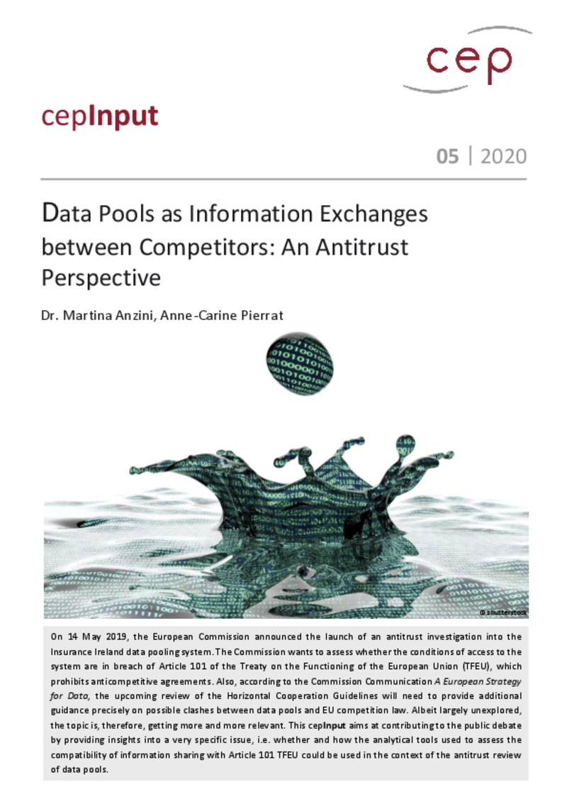 Data Pools as Information Exchanges between Competitors: An Antitrust Perspective (cepInput)