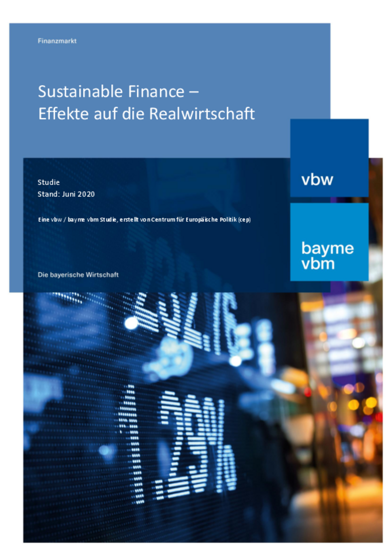 Sustainable Finance - Effekte auf die Realwirtschaft (cepStudie)