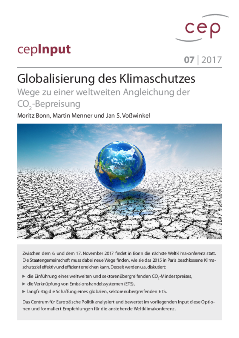 Globalisierung des Klimaschutzes – Wege zu einer weltweiten Angleichung der CO2-Bepreisung