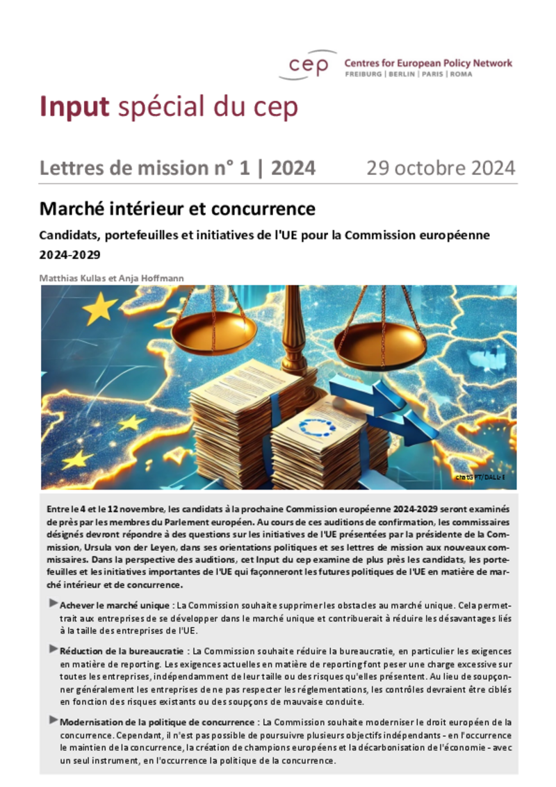 Mission Letters : Marché Intérieur et Compétition