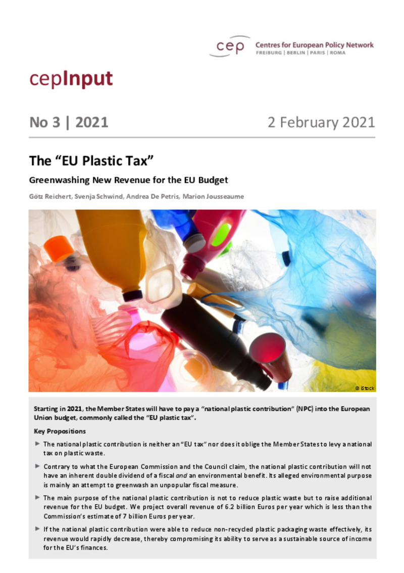 The "EU Plastic Tax" (cepInput)