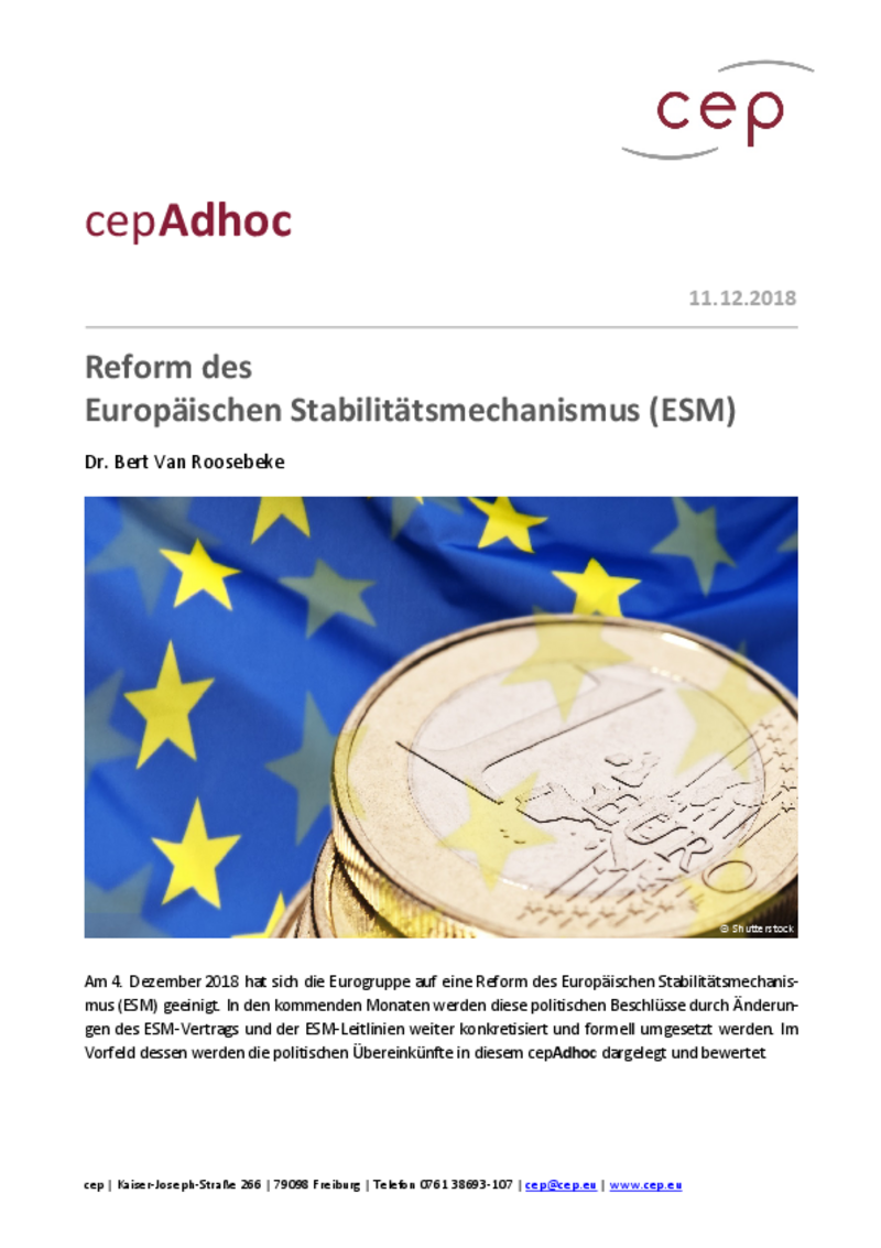 Reform des Europäischen Stabilitätsmechanismus (ESM)