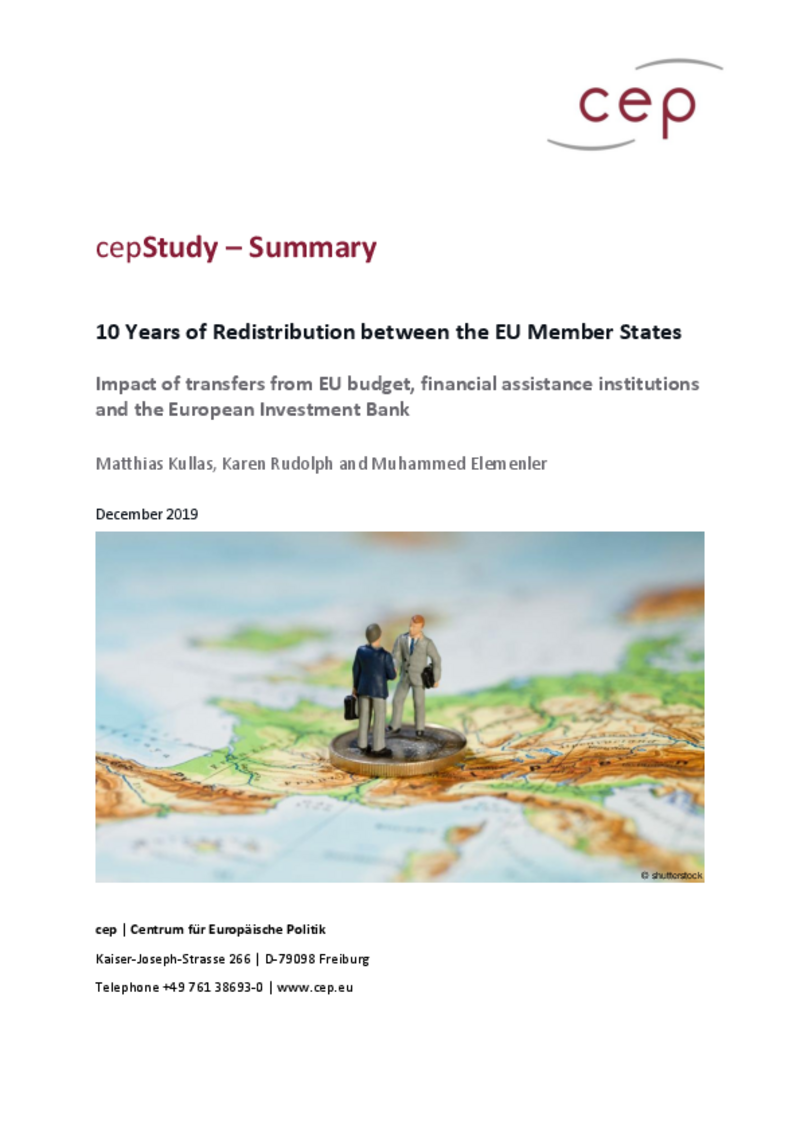 10 Years of Redistribution between the EU Member States (cepStudy)