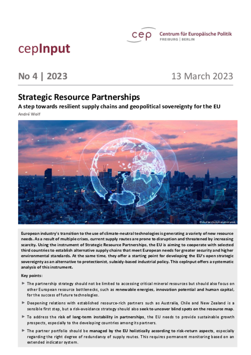 Ressources critiques : Des partenariats stratégiques au lieu de courses aux subventions