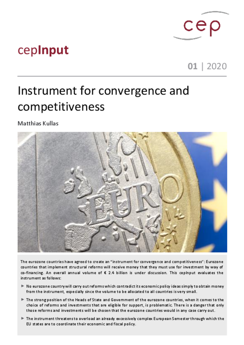 Instrument for convergence and competitiveness (cepInput)
