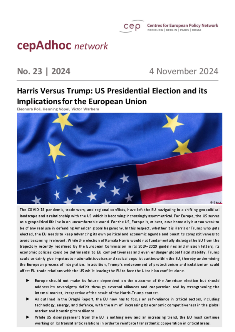 Harris Versus Trump: US Presidential Election and its Implications for the European Union