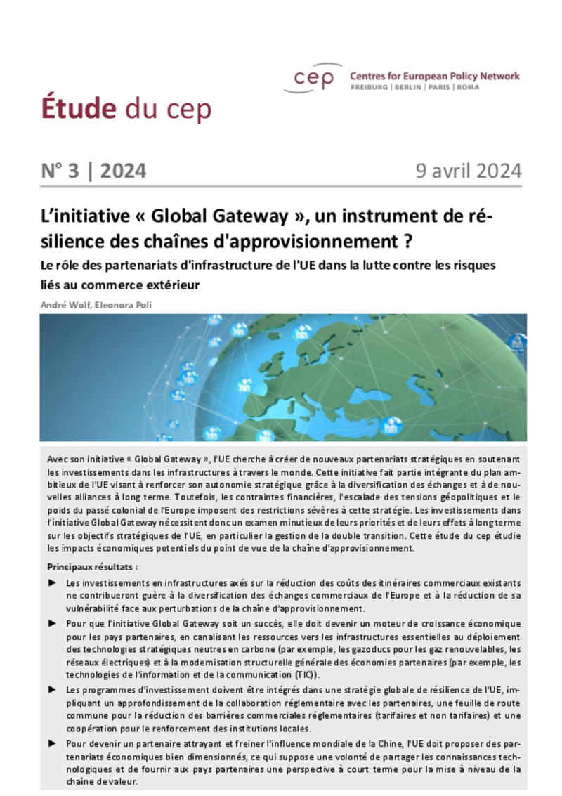 L’initiative « Global Gateway » ne doit pas être à sens unique