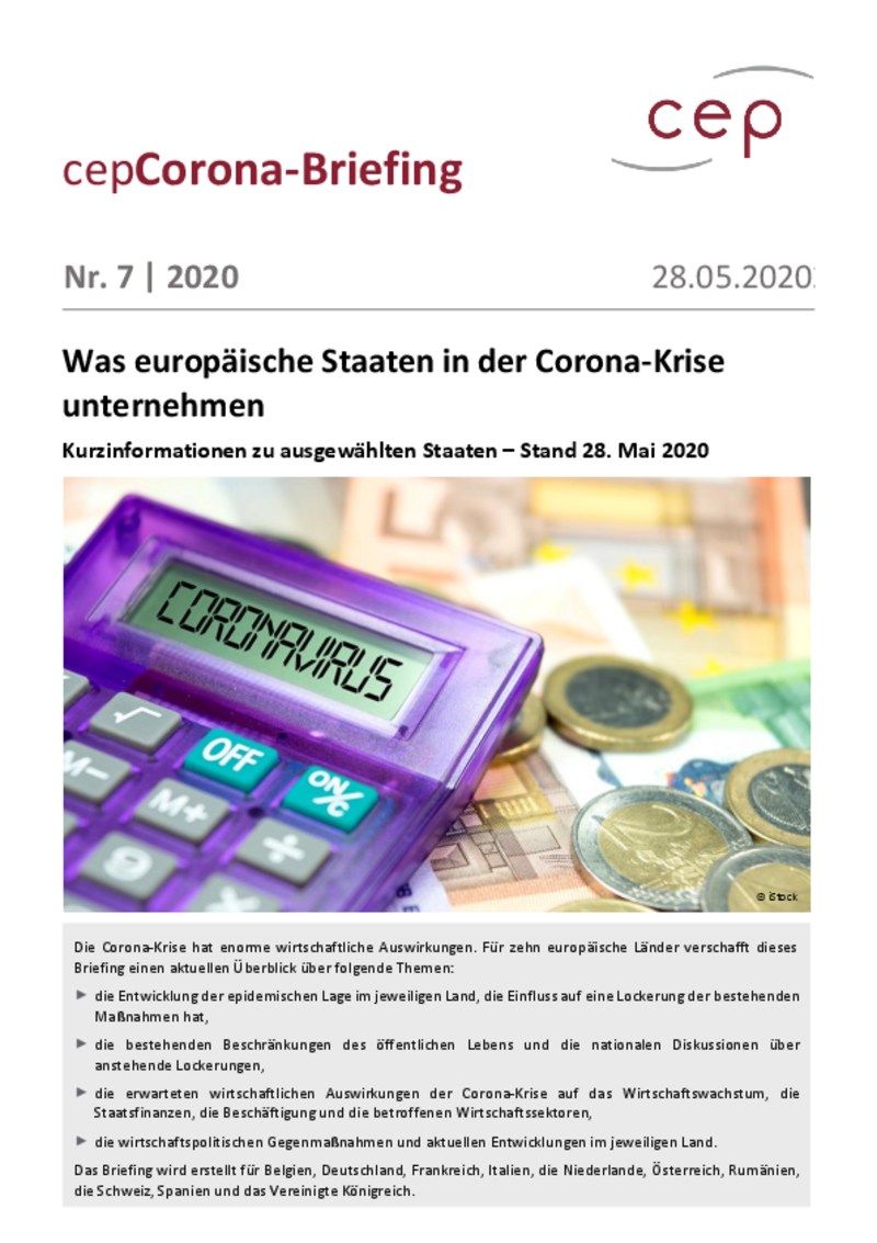 Was europäische Staaten in der Corona-Krise unternehmen (cepBriefing Nr. 7)