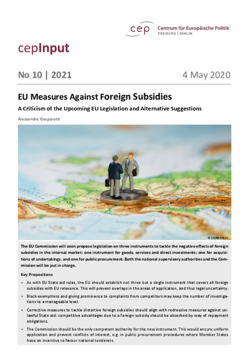 EU-Maßnahmen gegen ausländische Subventionen (cepInput)