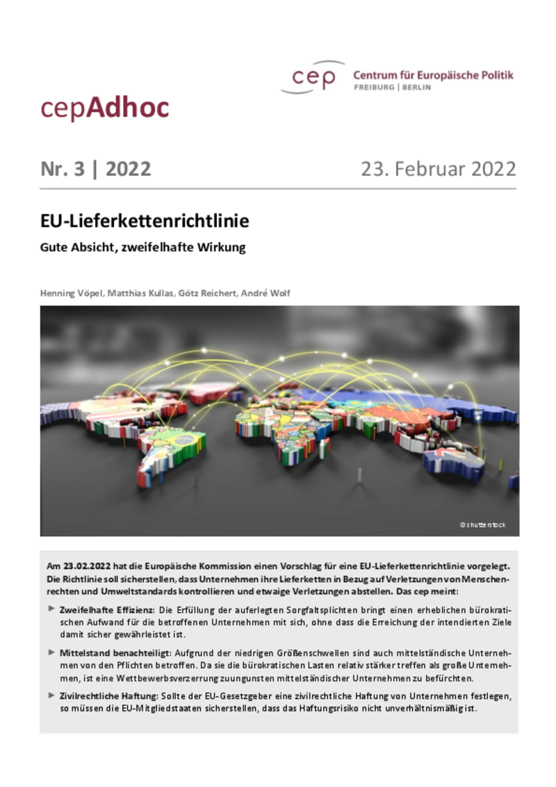 EU-Lieferkettenrichtlinie (cepAdhoc)