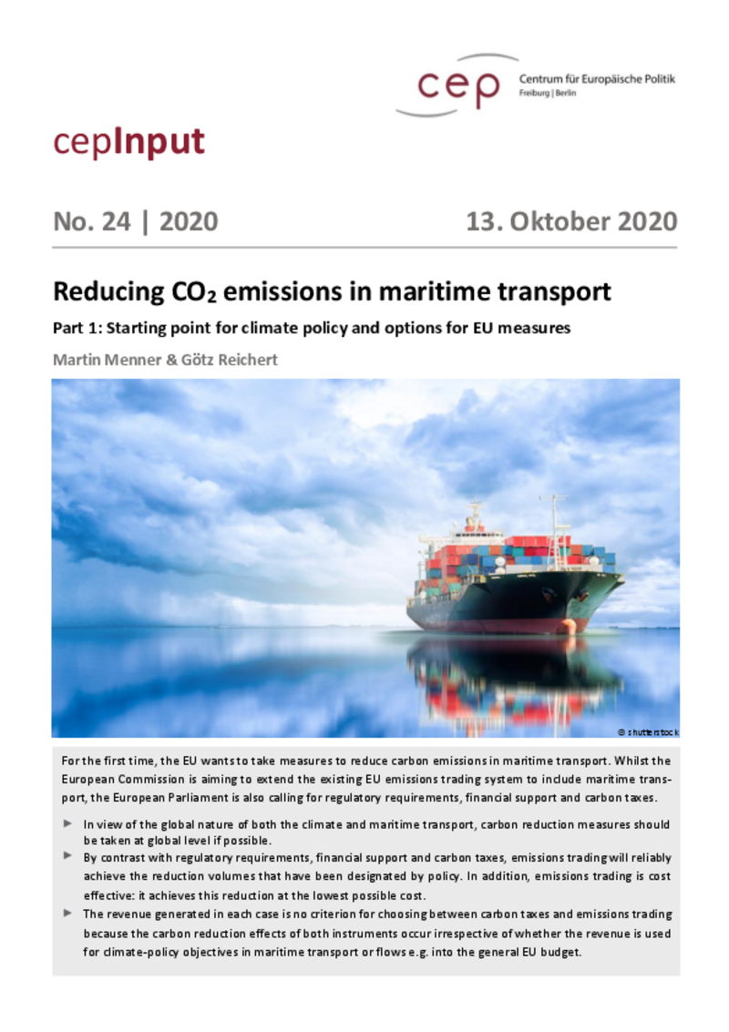 La réduction des émissions de CO2 dans le transport maritime